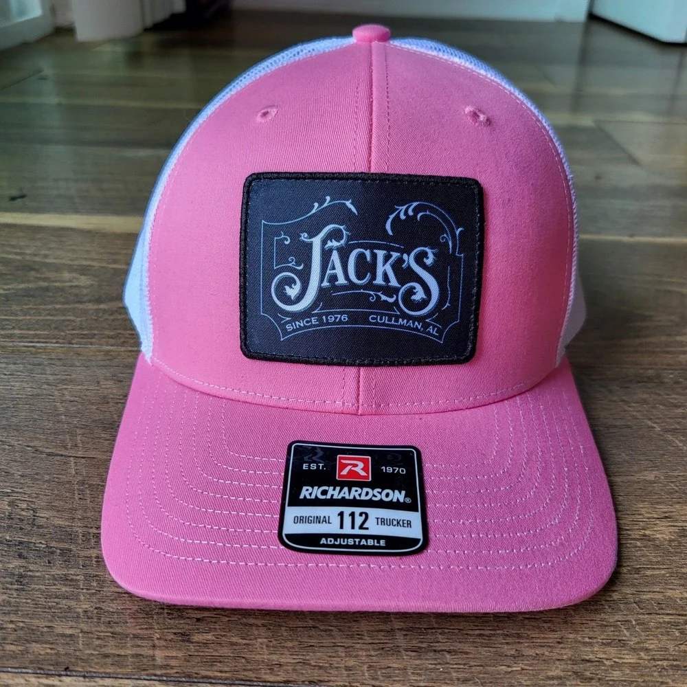 Richardson 112 Trucker Hat Pink White Jacks Since 1976 Cullman AL Snapback Cap